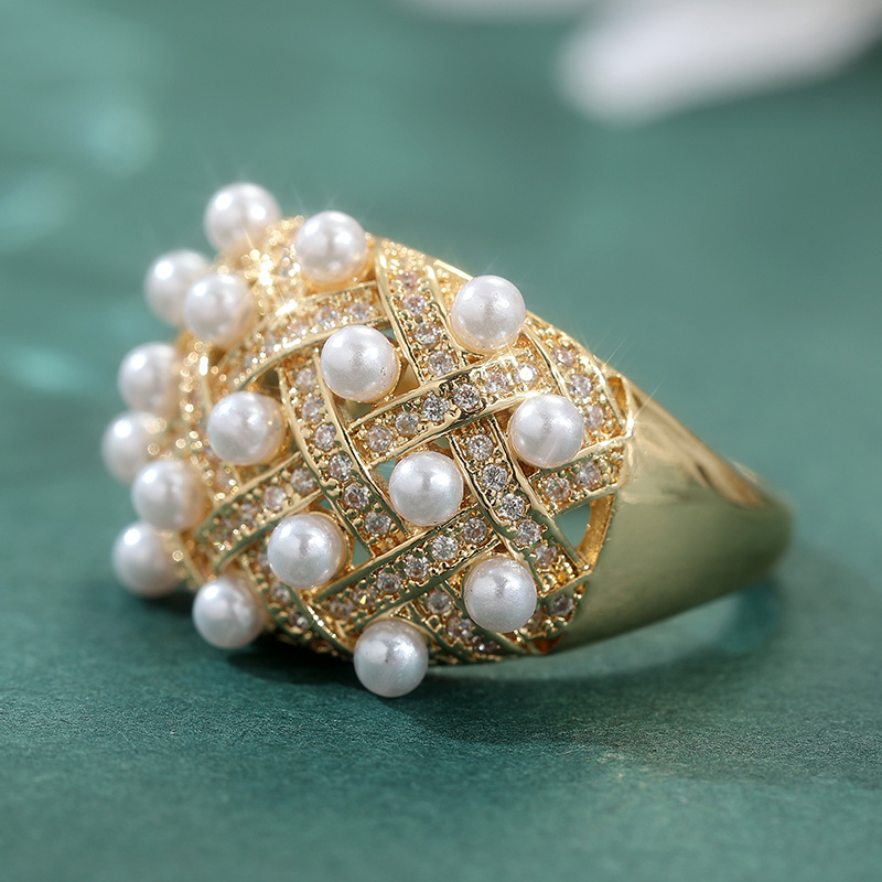 Women's Elegant French Style Plated Ring for Weddings